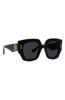 Loewe Sunglasses Anagram Small Geometric Sunglasseshiny Black Smoke