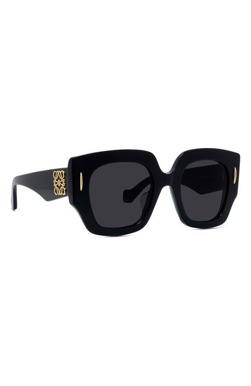 Loewe Sunglasses Anagram Small Geometric Sunglasseshiny Black Smoke