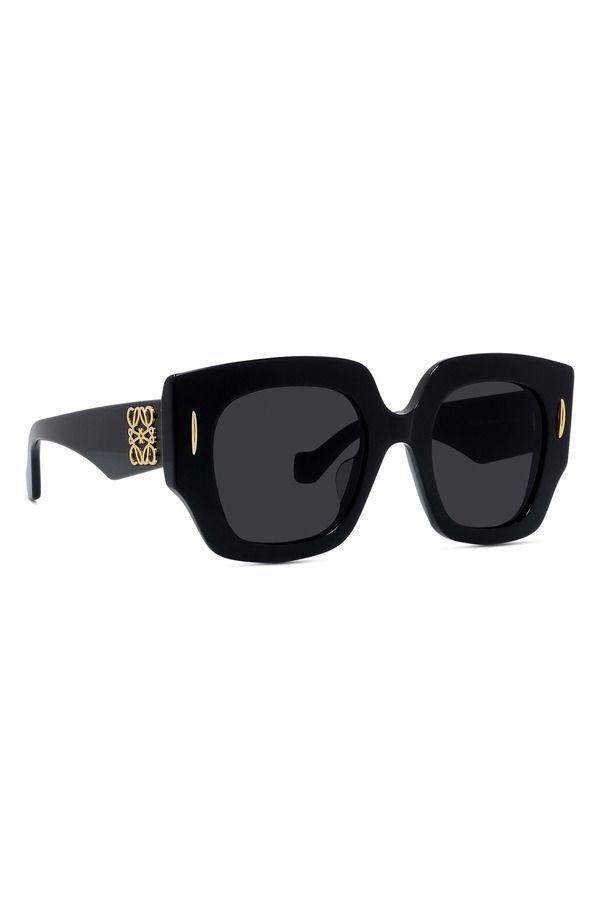 Loewe Sunglasses Anagram Small Geometric Sunglasseshiny Black Smoke