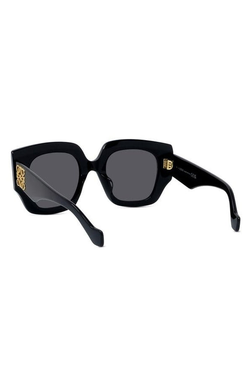 Loewe Sunglasses Anagram Small Geometric Sunglasseshiny Black Smoke