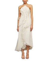 Long Sleeves, Three Quarter Sleeve Amur Lorelie Halter Gown Ivory