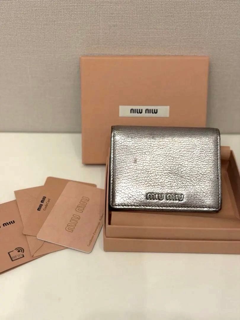 Miu Bifold Wallets 5Mv204 Cromo/Pirite