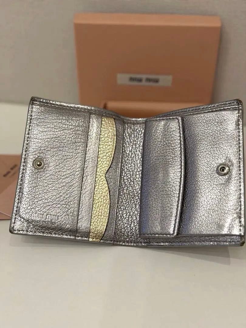 Miu Bifold Wallets 5Mv204 Cromo/Pirite