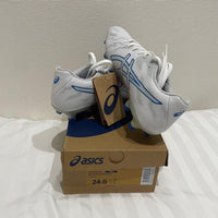 Asics Soccer Cleats Spikes Ds Light Acros Pro 3 White/Electric Blue