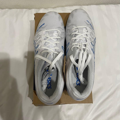 Asics Soccer Cleats Spikes Ds Light Acros Pro 3 White/Electric Blue
