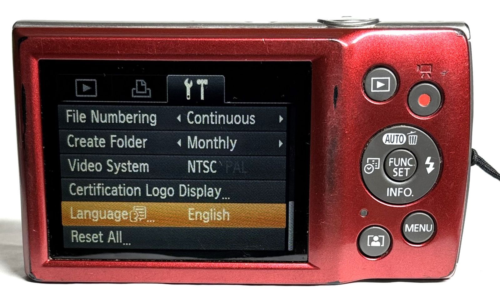 Canon Compact Digital Camera Ixy200 Pc2333 Hd 20Mp 8X Red /Sd (Ref# 6333)