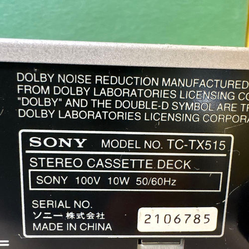 Sony Cd, Md Cassette Decks 2 Tc-Tx515