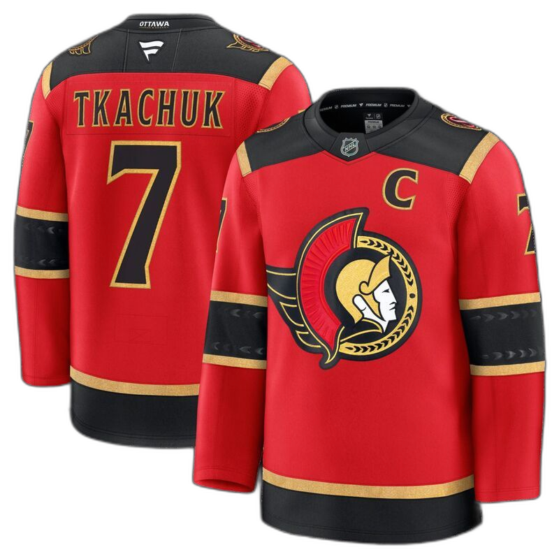 T -Shirt Mens Fanatics Brady Tkachuk Red Ottawa Senators Alternate Premium