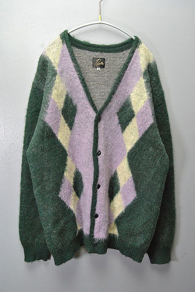Needles Cardigan Mohair Diamond M Green