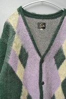 Needles Cardigan Mohair Diamond M Green