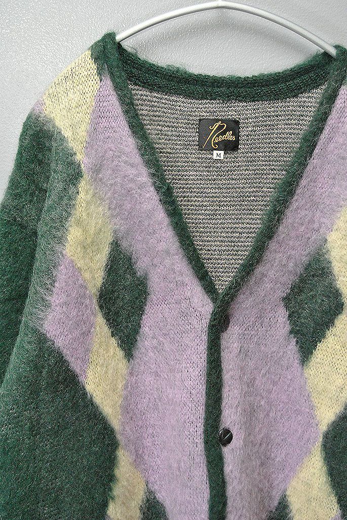 Needles Cardigan Mohair Diamond M Green