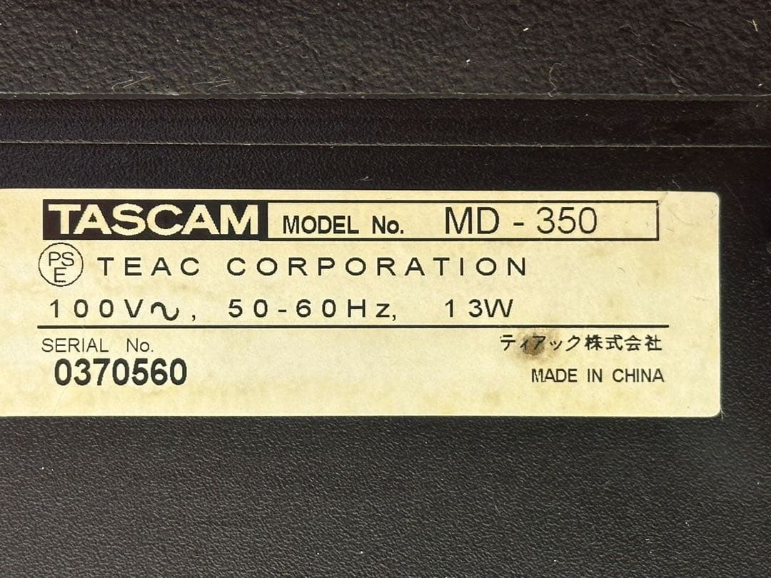 Cd Md Cassette Deck Tascam Md-350 Skb