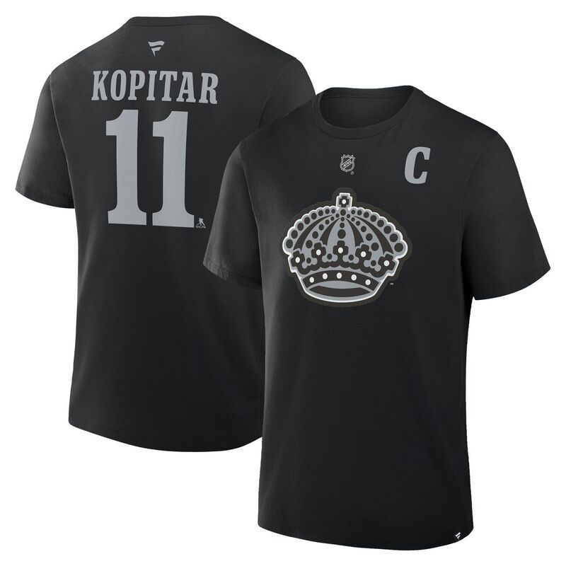 T -Shirt Mens Fanatics Anze Kopitar Black Los Angeles Kings Alternate Stack
