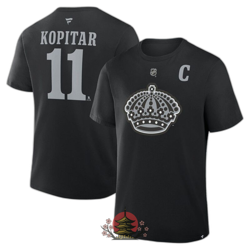 T -Shirt Mens Fanatics Anze Kopitar Black Los Angeles Kings Alternate Stack
