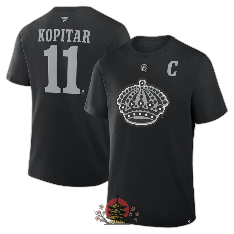 T -Shirt Mens Fanatics Anze Kopitar Black Los Angeles Kings Alternate Stack