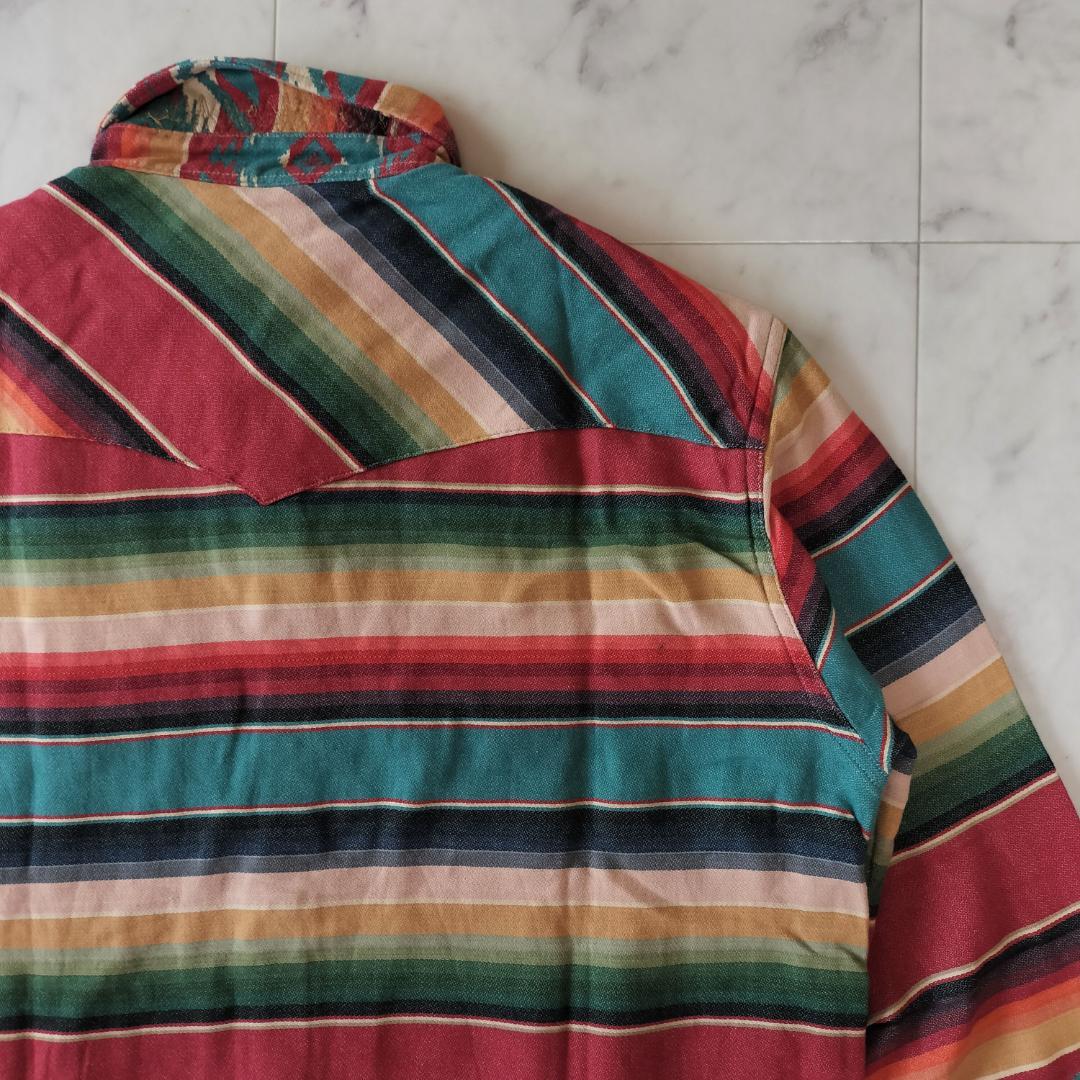 Double Rl Denim Shirts Dungaree Rrl Serape Western Shirt M