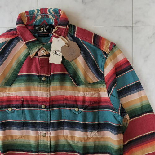 Double Rl Denim Shirts Dungaree Rrl Serape Western Shirt M