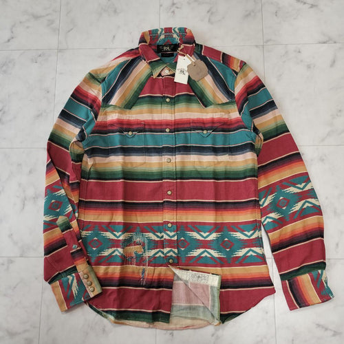Double Rl Denim Shirts Dungaree Rrl Serape Western Shirt M