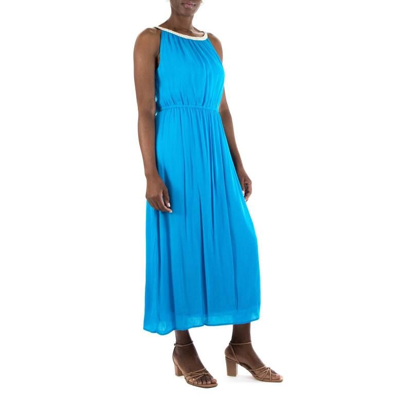 Nina Leonard Long Sleeves, Three Quarter Sleeve Womens Ropebraid Halterneck