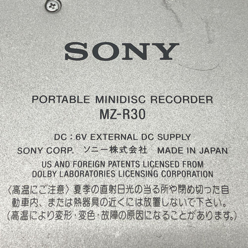 Portable Md Player Sony Mz-R30 Walkman W11161070