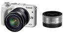 Digital Slr )Canon Eos M3 Ef-M18-55Mm F3.5-5.6 Is Stm Ef-M22Mm F2 Eosm3Wh-Wlk
