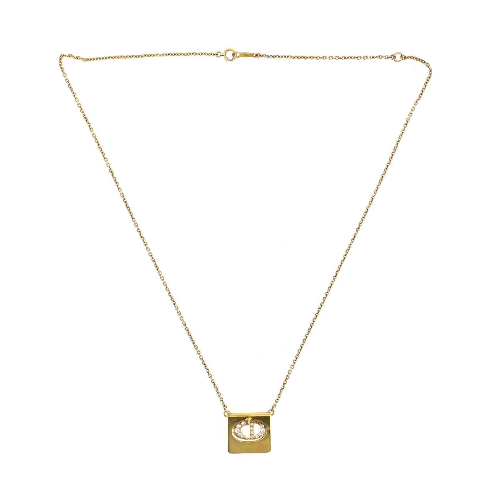 Christian Dior Necklace Cd K18Yg 0.38Ct