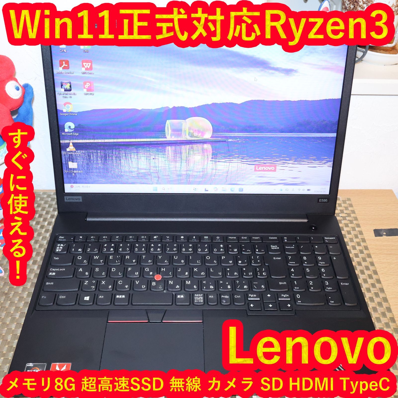 Lenovo Windows Notebook Body Win11 Ryzen3/ 8G/ Ssd/ /Typec