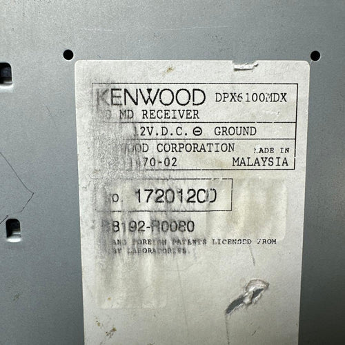 Kenwood Decks, Players Changers Dpx-6100Md Md/Cd