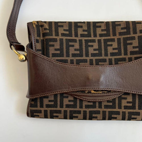 Fendi Shoulder Bags Zucca Cancas Leather Bag