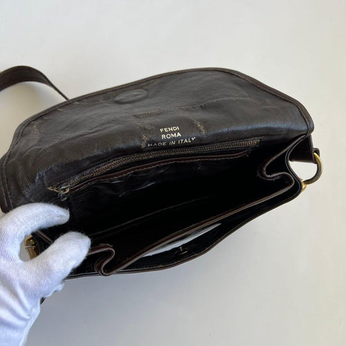 Fendi Shoulder Bags Zucca Cancas Leather Bag