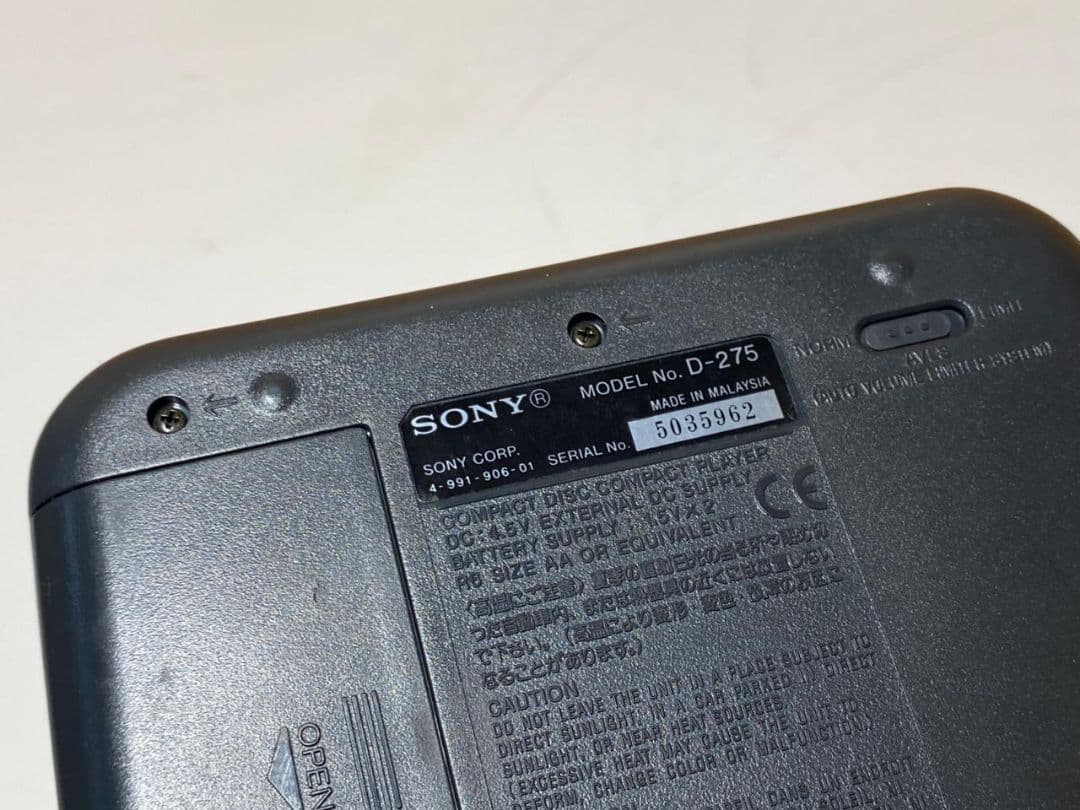Sony Portable Cd Player D-275 Discmanesp
