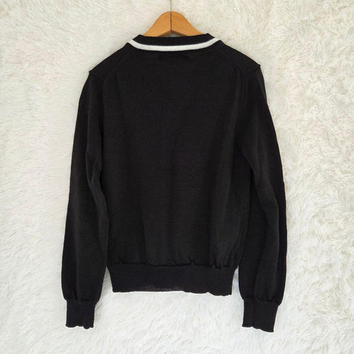 Black Comme Des Garcons Long-Sleeve V
