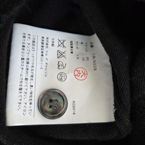 Black Comme Des Garcons Long-Sleeve V