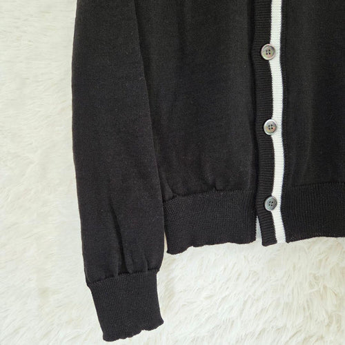 Black Comme Des Garcons Long-Sleeve V