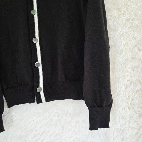 Black Comme Des Garcons Long-Sleeve V