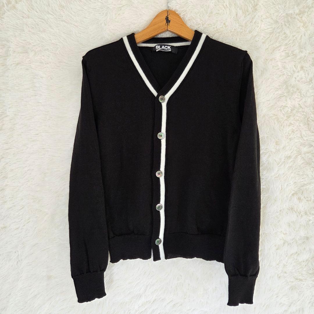 Black Comme Des Garcons Long-Sleeve V