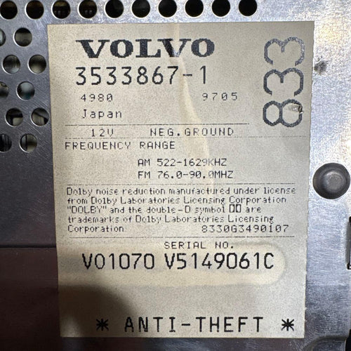 Sony Deck Player Changer Volvo
