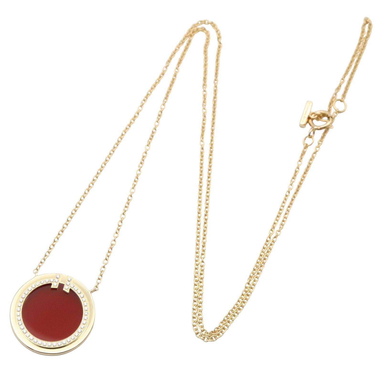 Tiffany Necklace Co T Two 40.5/45.5 K18