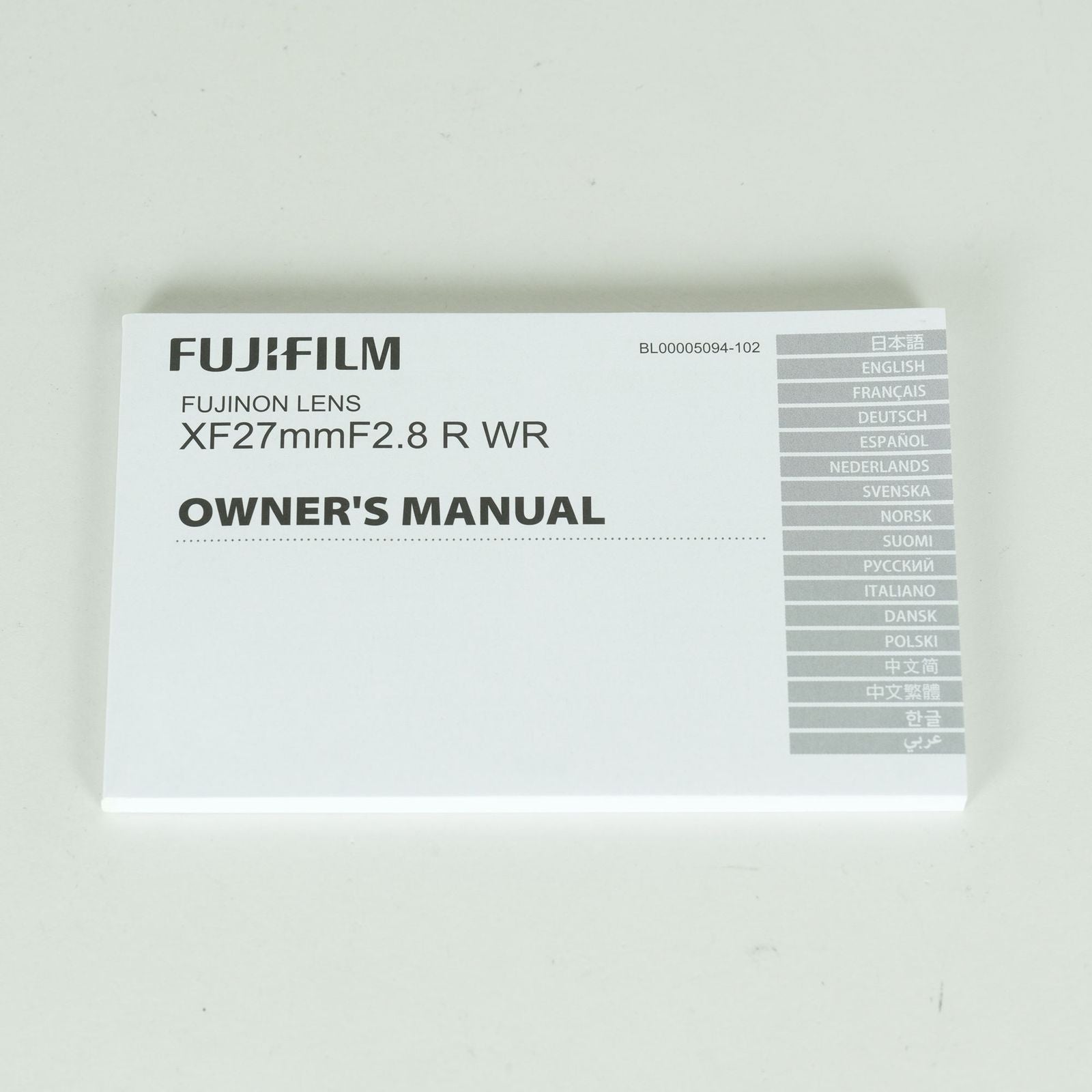 Fujifilm Lens (Single Focus) Xf27Mmf2.8 R Wr X