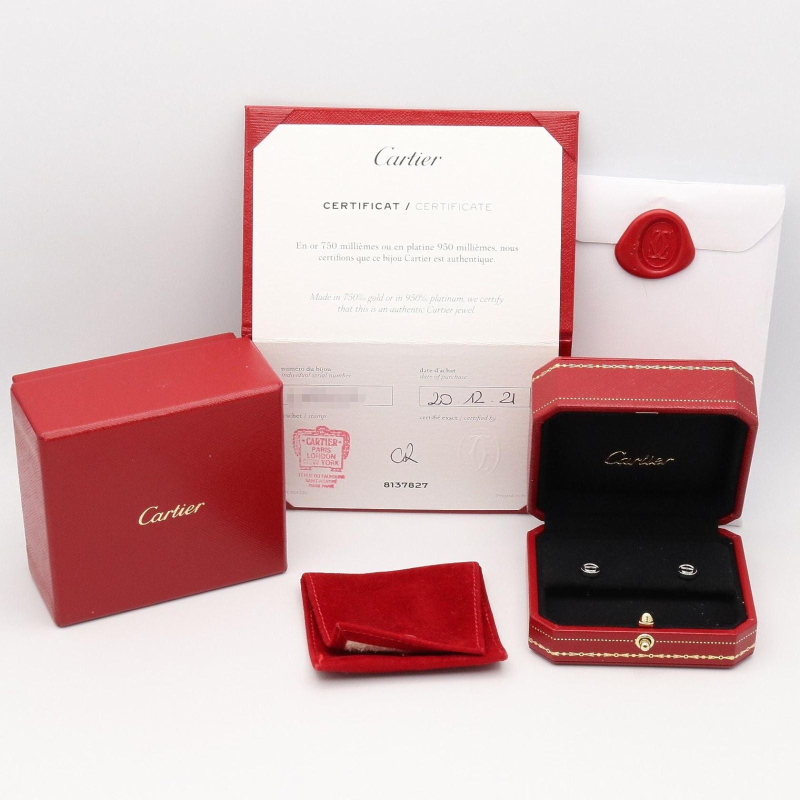 Cartier Earrings (For One Ear) K18Wg Used A