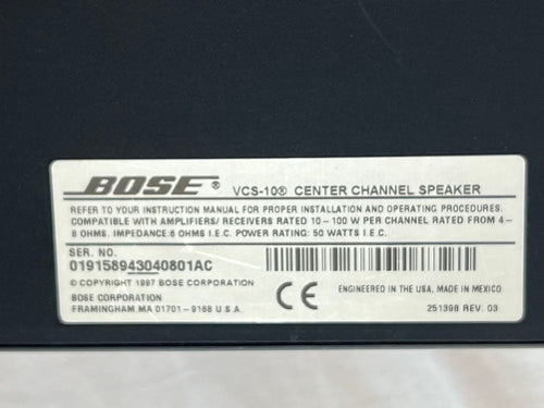 Bose Center Speakers Vcs-10
