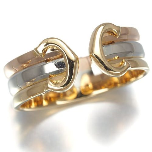 Cartier Ring 2C C C2 Sm 50 K18Yg/Wg/Pg #193597