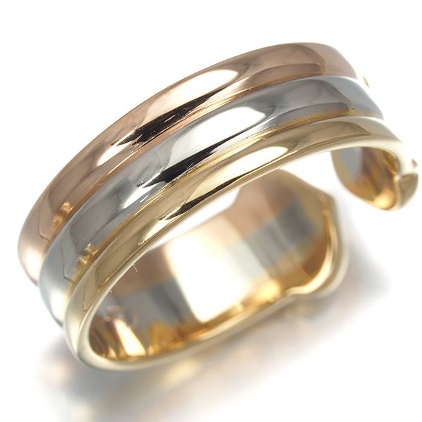 Cartier Ring 2C C C2 Sm 50 K18Yg/Wg/Pg #193597