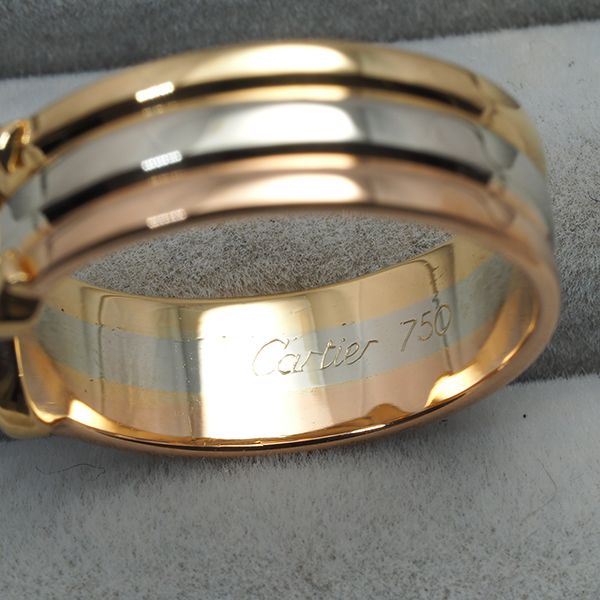 Cartier Ring 2C C C2 Sm 50 K18Yg/Wg/Pg #193597