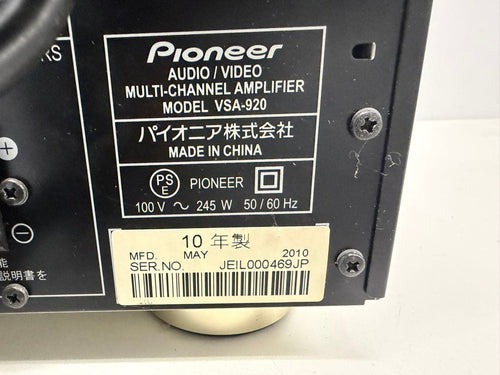 Av Amplifiers Vsa-920