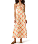 Steve Madden Long Sleeves, Three Quarter Sleeve Tania Plaid Printed Halter Neck