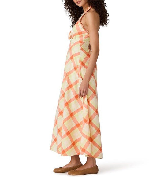 Steve Madden Long Sleeves, Three Quarter Sleeve Tania Plaid Printed Halter Neck