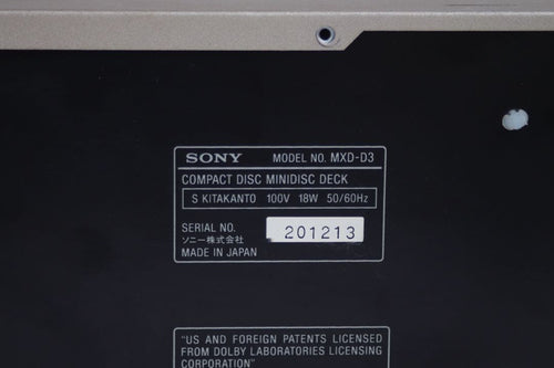 Sony Cd Sacd Players Mxd-D3 Md