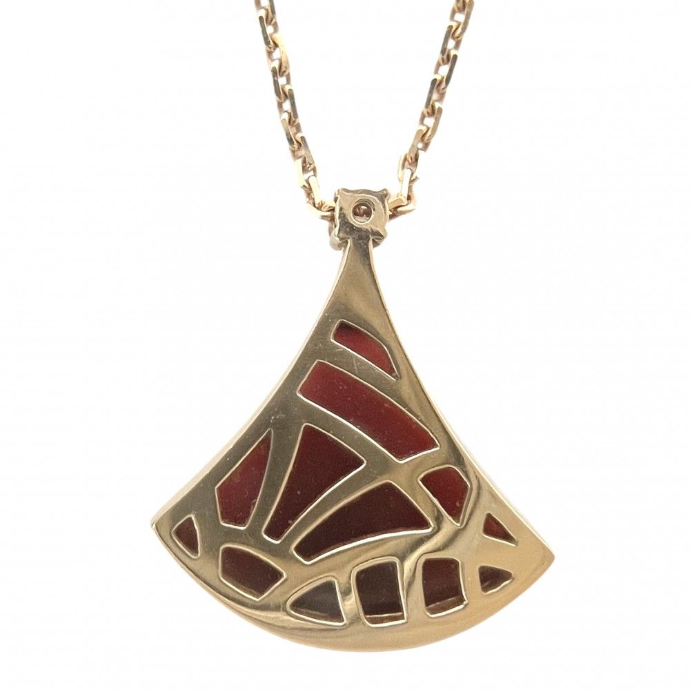 Bvlgari Necklace Au750 Pg 18 K18 0.03Ct 4.3G