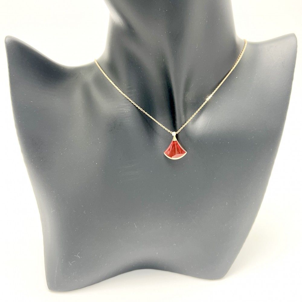 Bvlgari Necklace Au750 Pg 18 K18 0.03Ct 4.3G